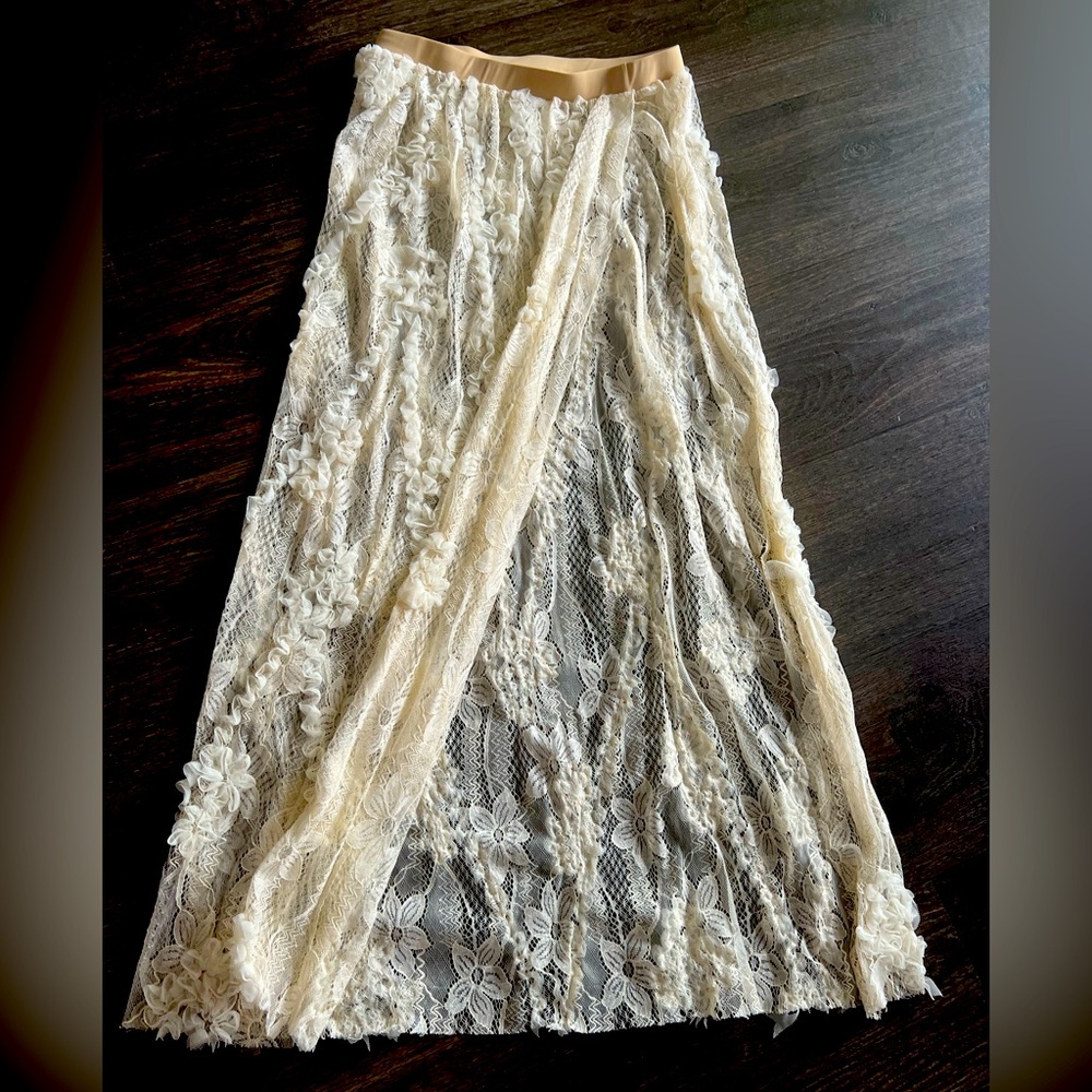 New. Lace swim cover skirt